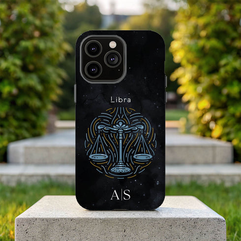 Personalized Black Zodiac Horoscope Sign iPhone Case